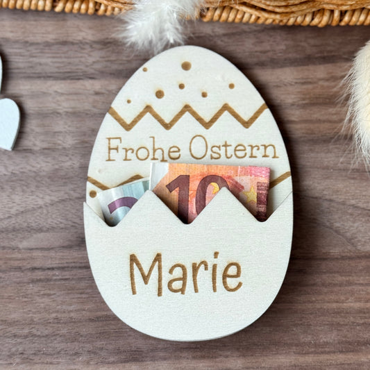 Osterei Geldgeschenk oder Gutschein Verpackung personalisiert, für Erwachsene und Kinder - Frohe Ostern Überraschung Frohe Ostern