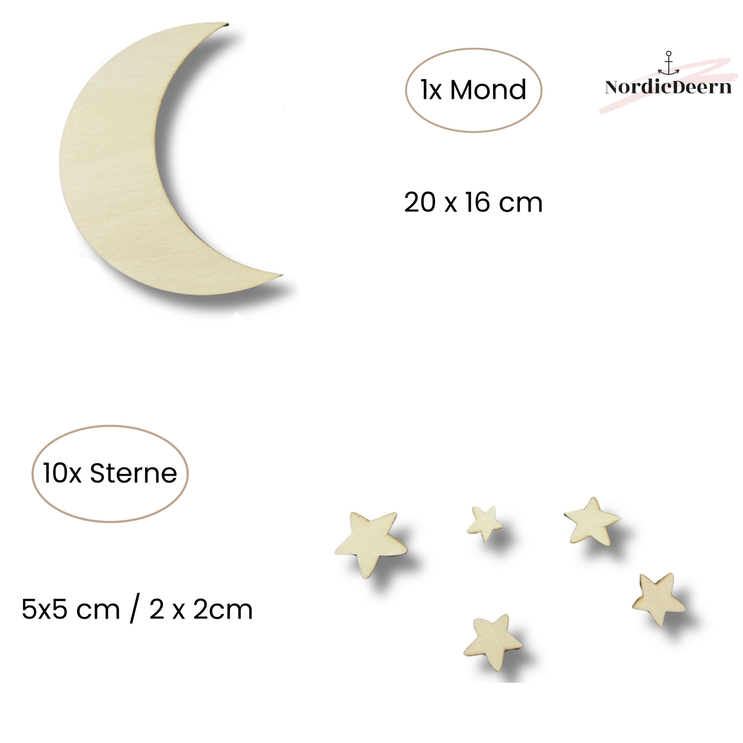 Set Wolken aus Holz | Wand Dekoration Kinderzimmer
