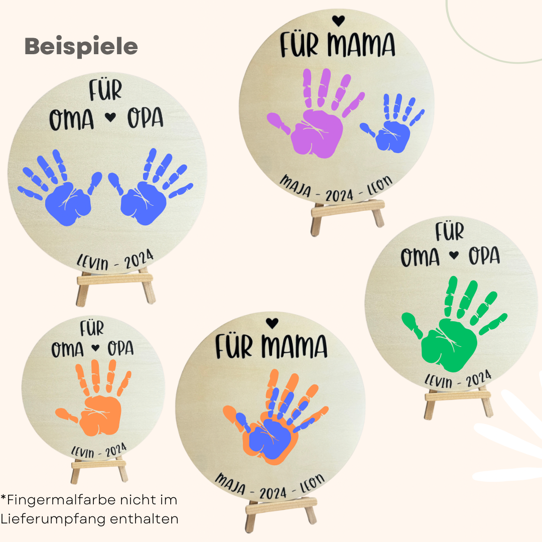 Handabdruck Bild für Oma personalisiert von Enkelkind
