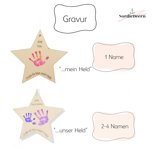 Geschenk für Papa Handabdruck Personalisiertes Holzschild zum Geburtstag und zum Vatertag