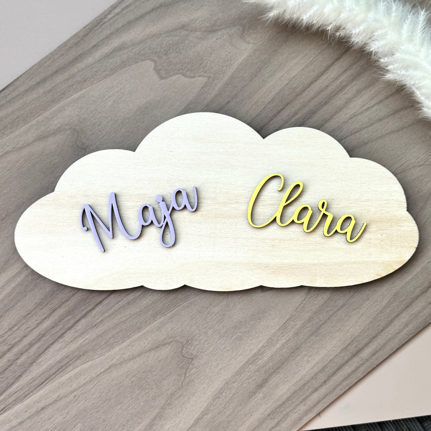 Baby Wolke Holz Buchstaben Name
