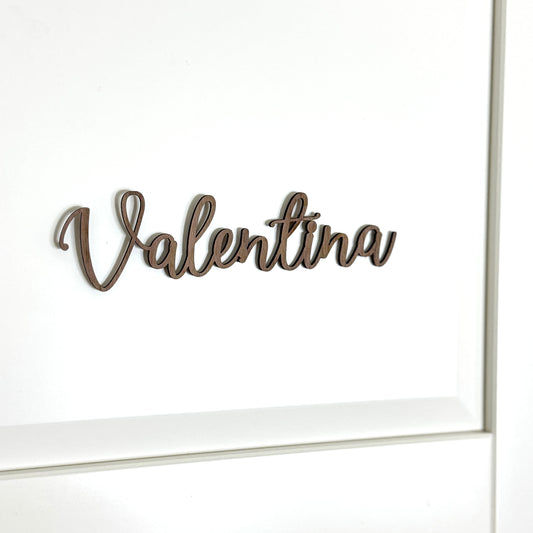 Schriftzug Türschild aus Holz Personalisiert , Namensschild Kinderzimmer, Büro oder edle Beschriftung , Nussbaum dunkel