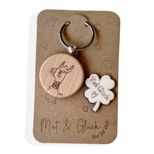 Schlüsselanhänger Personalisiert mit Glücksbringer
