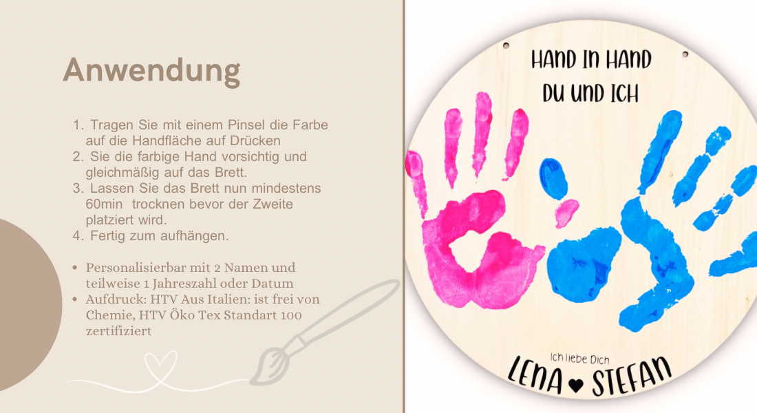 XL Handabdruck Bild Erwachsene Fingerabdruck