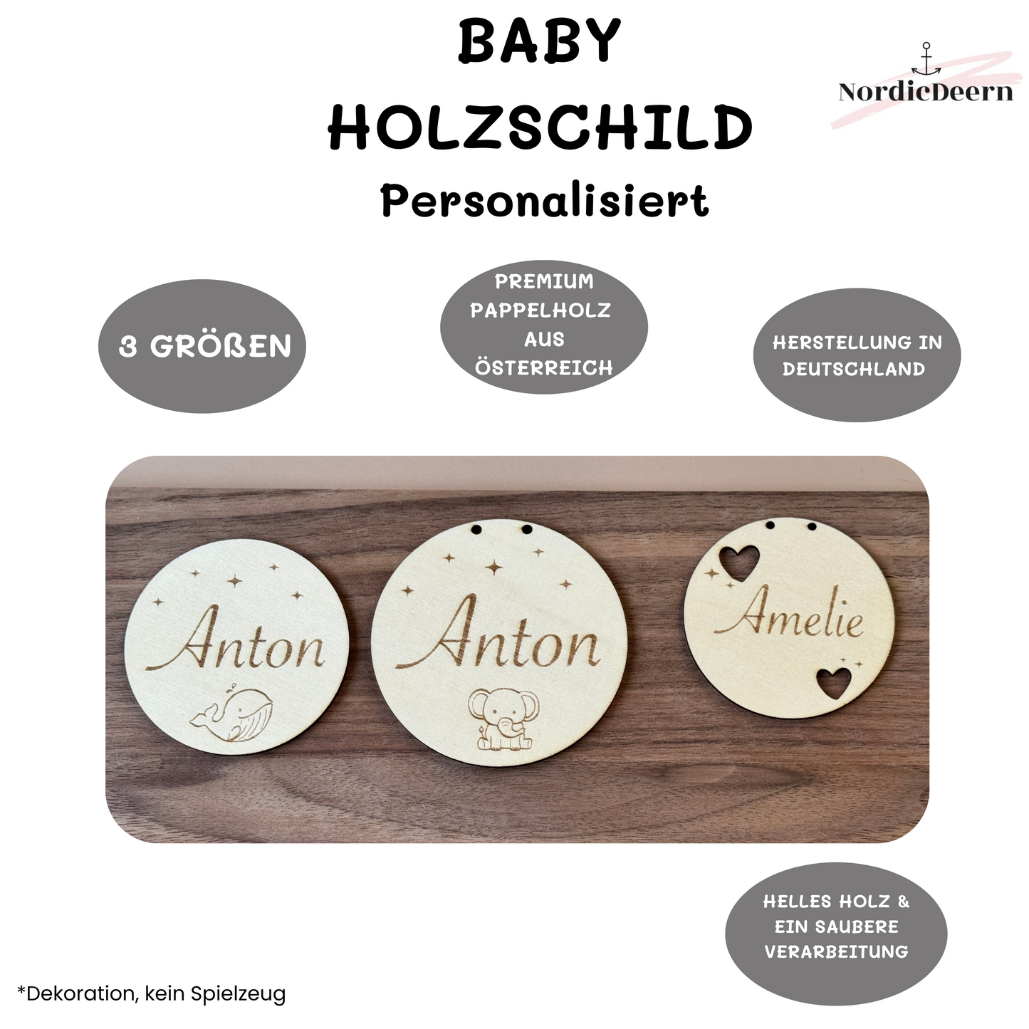 Namensschild Babys und Kinder