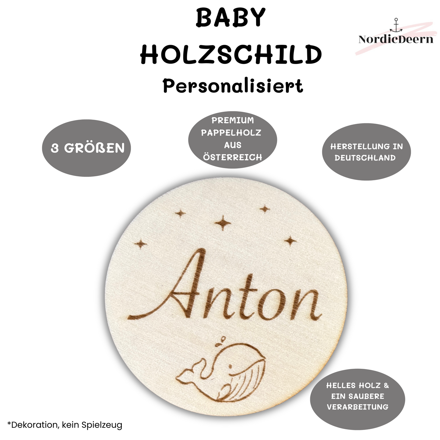 Namensschild Babys und Kinder