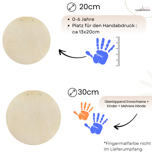 Handabdruck Personalisiertes Holzschild für Mama Papa Oma Opa – Geschenk und Kinderzimmer Dekoration