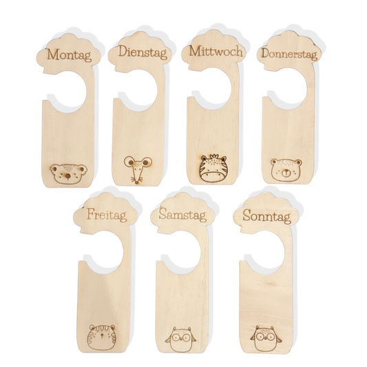 Kleiderschrank Kinder Organizer Set Holz – Wochentrenner Baby & Kinder Kleiderschrank Organisation