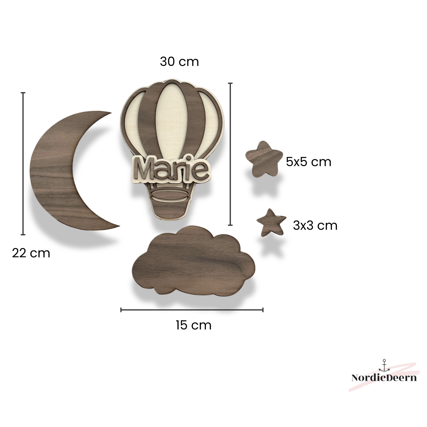 Wandbild „Wolke & Heißluftballon“