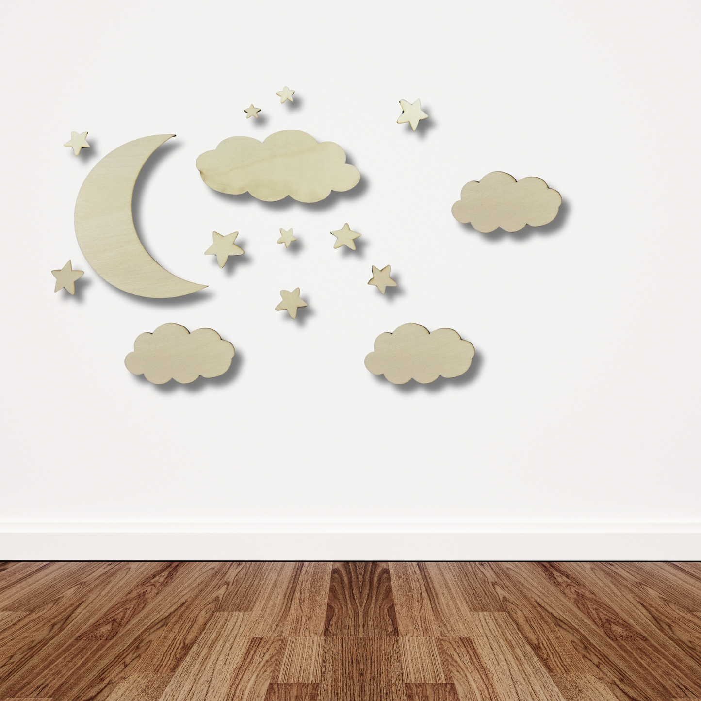 Set Wolken aus Holz | Wand Dekoration Kinderzimmer