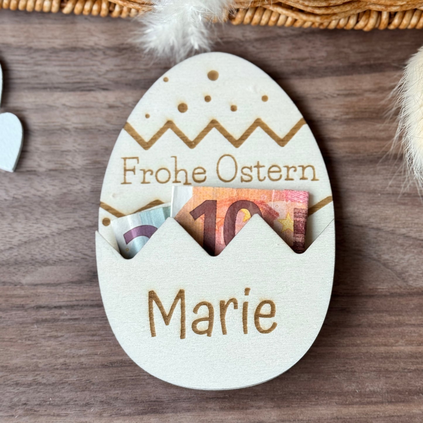Osterei Geldgeschenk oder Gutschein Verpackung personalisiert, für Erwachsene und Kinder - Frohe Ostern Überraschung Frohe Ostern