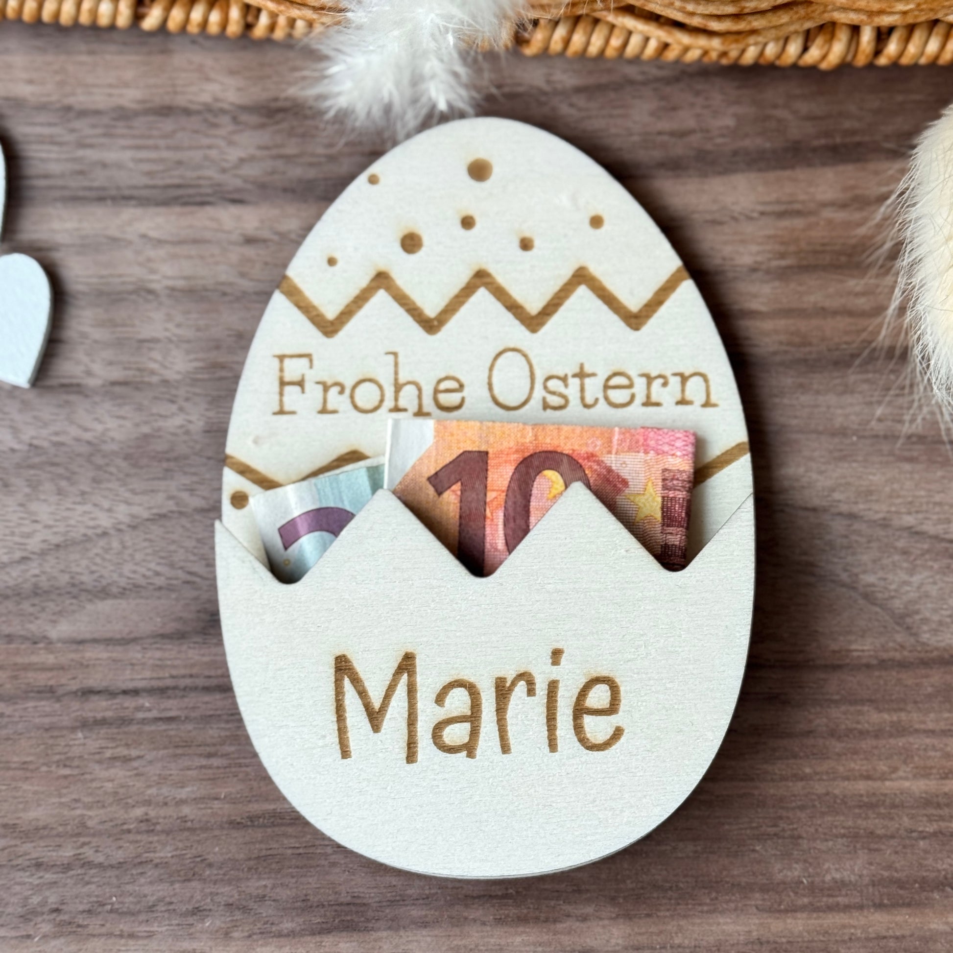 Osterei Geldgeschenk oder Gutschein Verpackung personalisiert, für Erwachsene und Kinder - Frohe Ostern Überraschung Frohe Ostern