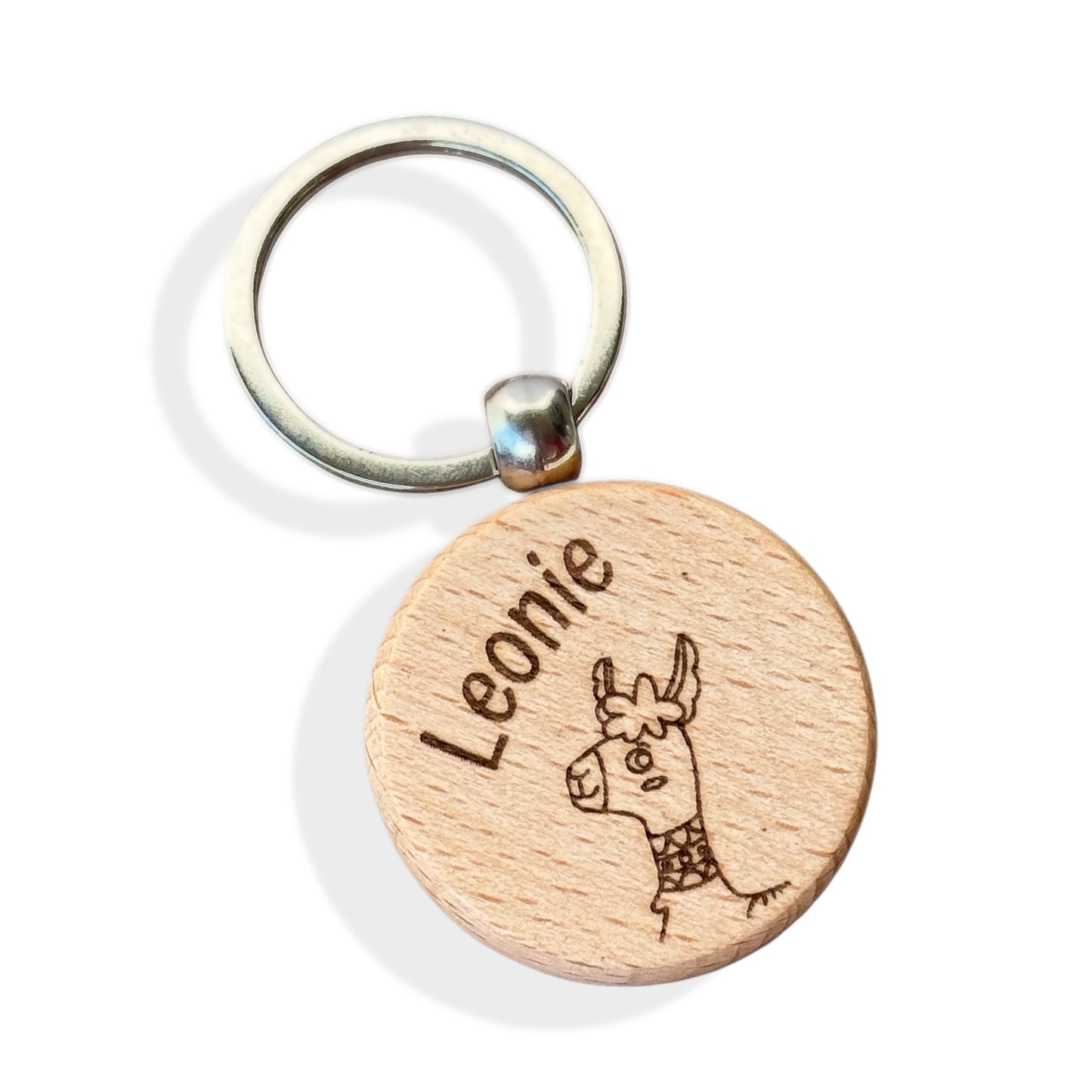 Schlüsselanhänger personalisiert Holz -Lama , Alpaka