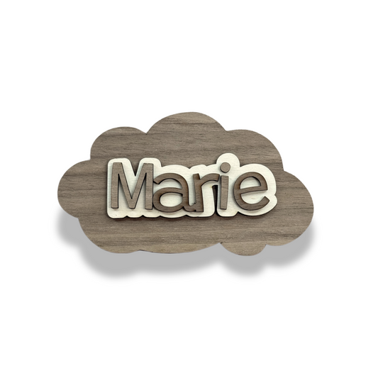 Holz Wolke Baby Namensschild