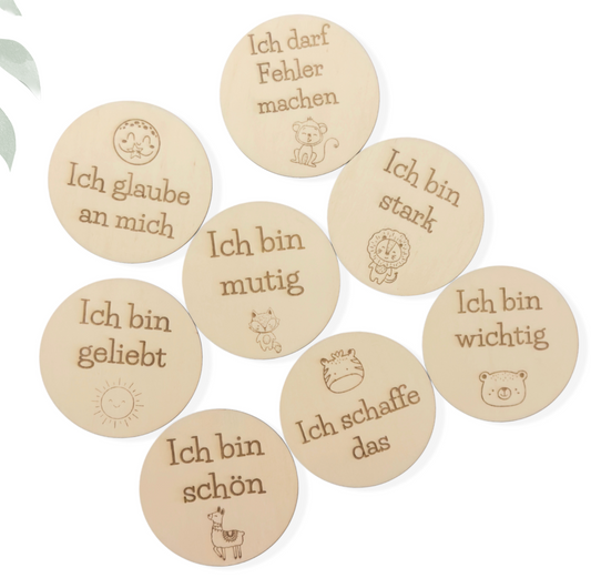 Affirmation Wandbild für Kinderzimmer, Holzschild Positive Gedanken Dekoration Sprüche 1 Stück - Tier Design