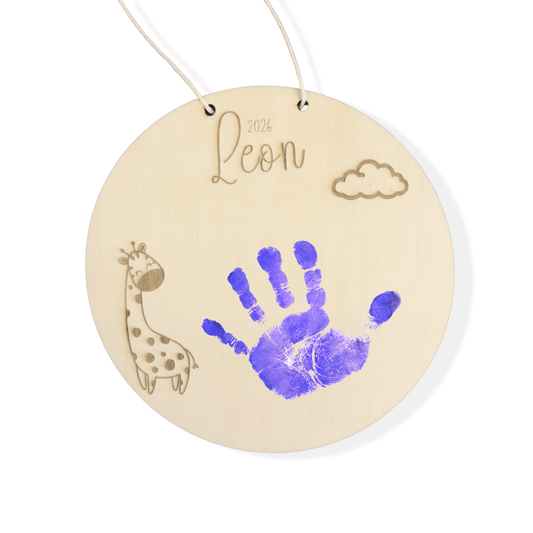 Handabdruck Personalisiertes Holzschild für Mama Papa Oma Opa – Geschenk und Kinderzimmer Dekoration