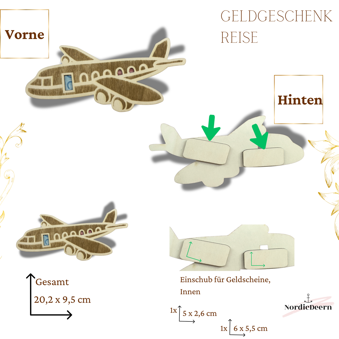 Flugzeug Geldgeschenk