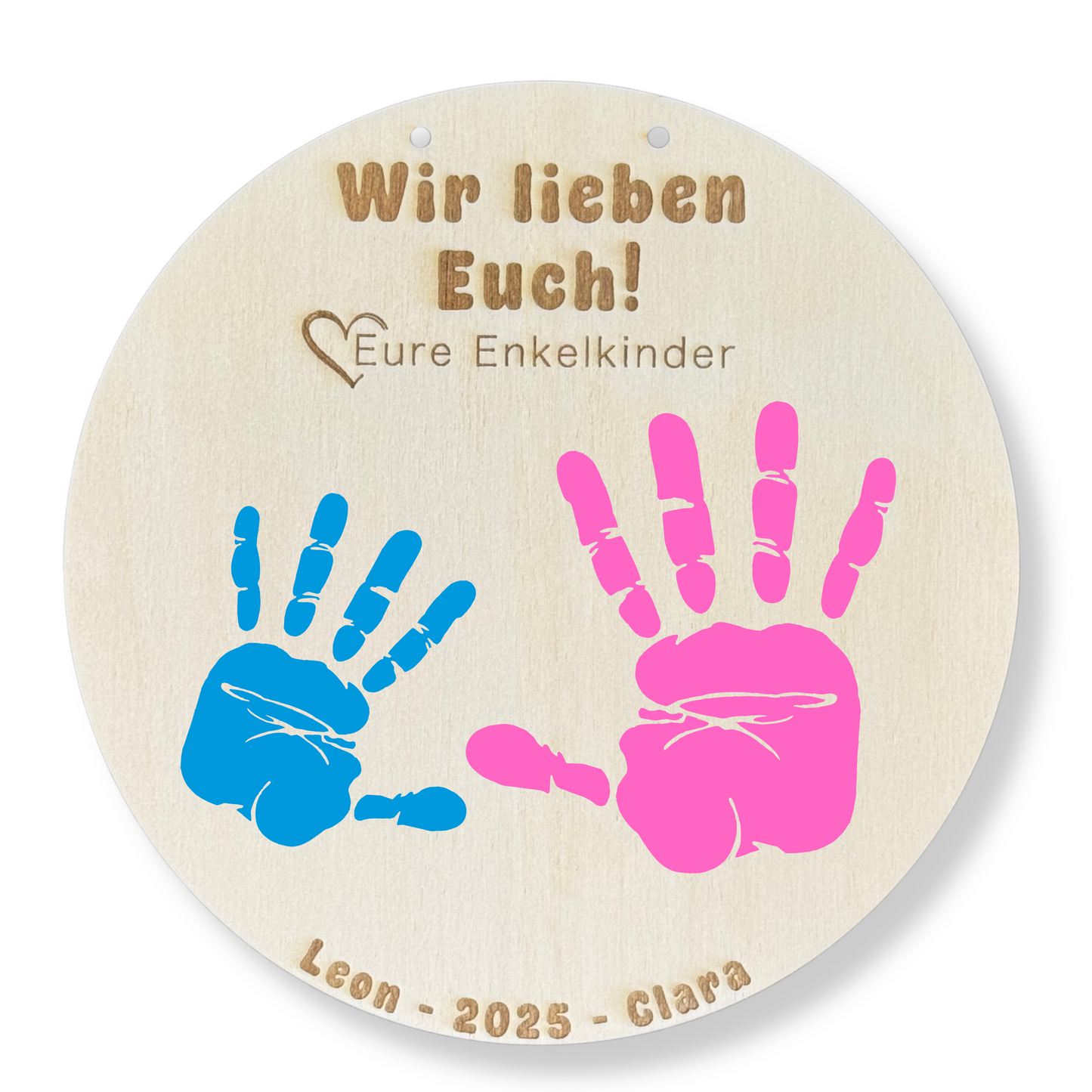 Handabdruck „Wir lieben Euch!“ – Geschenk von den Enkelkindern