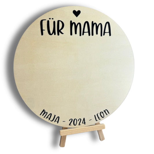 Personalisiertes Holzschild für Handabdrücke – Geschenk basteln für Mama zum Muttertag , Geburtstag oder Weihnachten