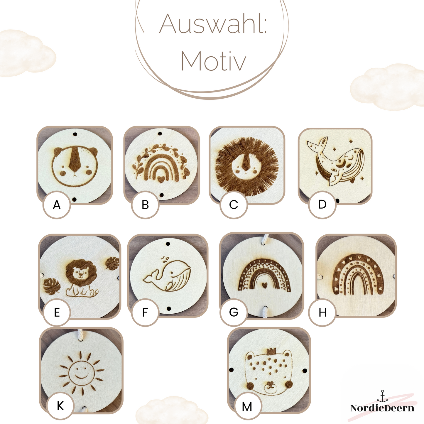 Motivauswahl babyzimmer Holz Dekoration Natur Pastell Perlen mit Makramee Garn - Girlande Kinderzimmer Wimpelkette