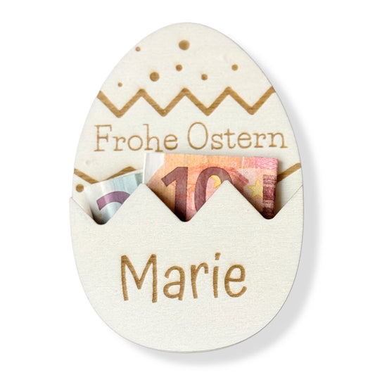 Osterei Geldgeschenk oder Gutschein Verpackung personalisiert, für Erwachsene und Kinder - Frohe Ostern Überraschung Frohe Ostern