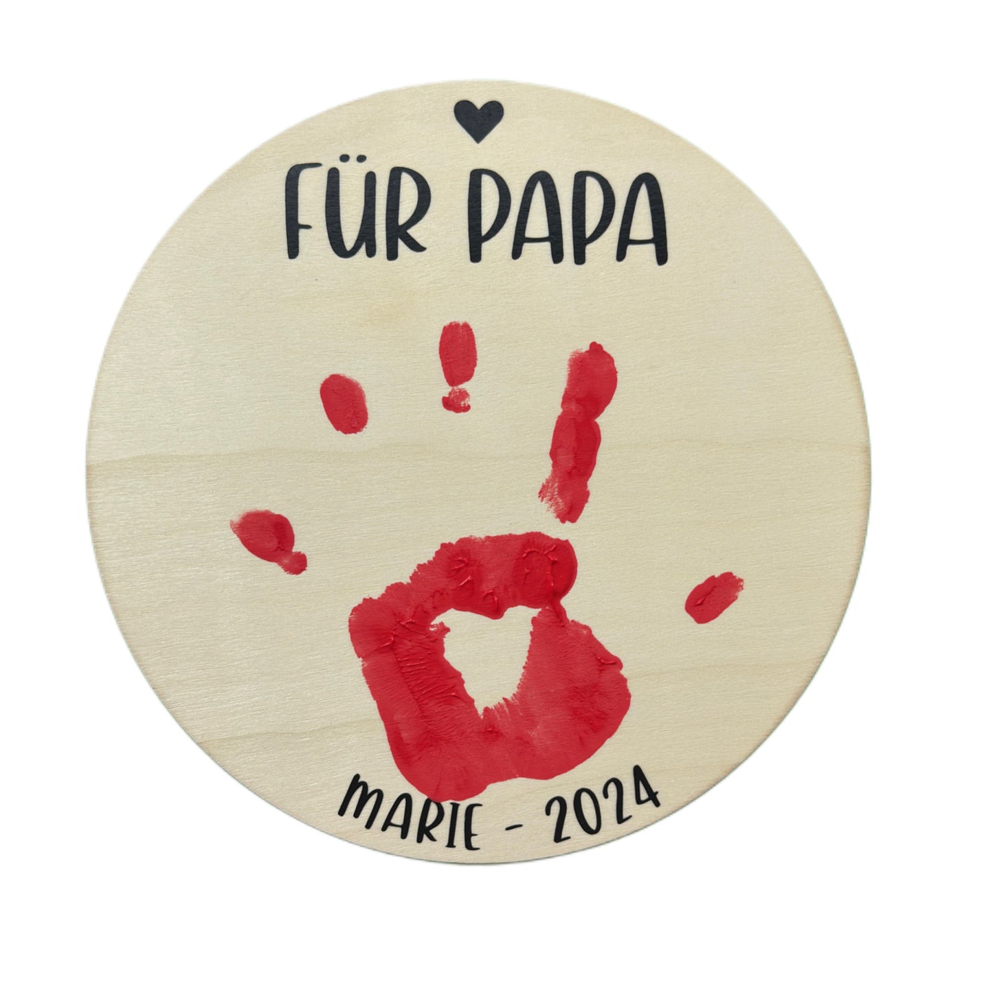 Holzschild Handabdruck – Geschenk für Papa Personalisiert