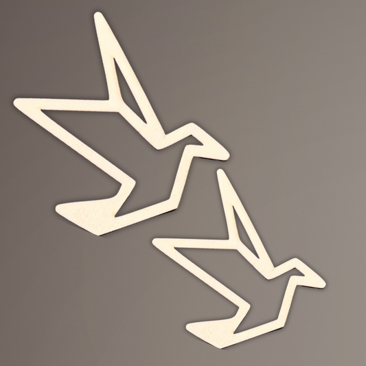 Origami Vogel Deko , Wanddekoration aus Holz – 2er Set, Vögel