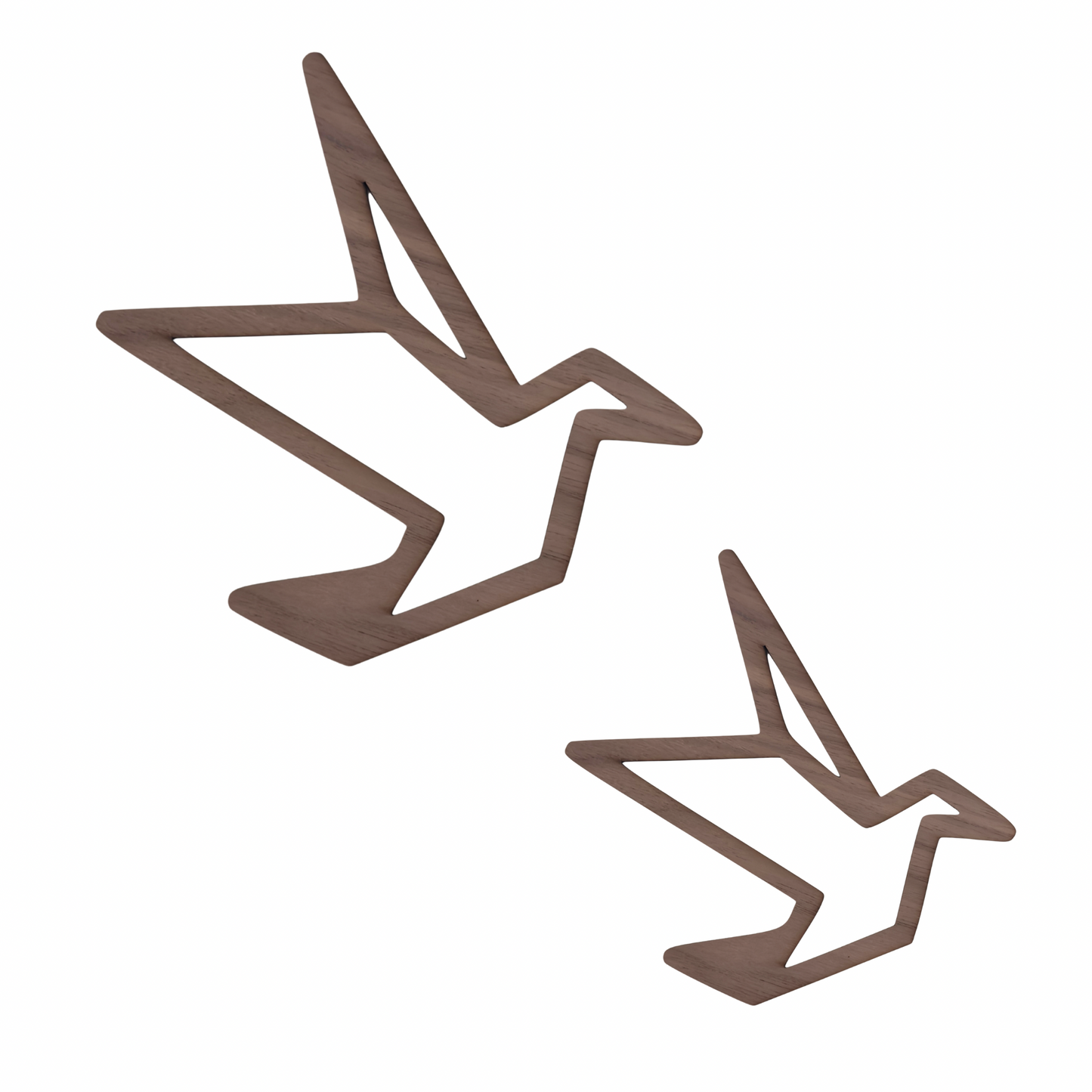Lineart Vogel Dekoration aus Holz, Wanddekoration Kolibri – 2er Set, Vögel Walnuss