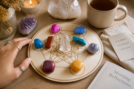 Kristall Grid aus Holz für Heilsteine und Edelsteine , Meditation und Energiearbeit